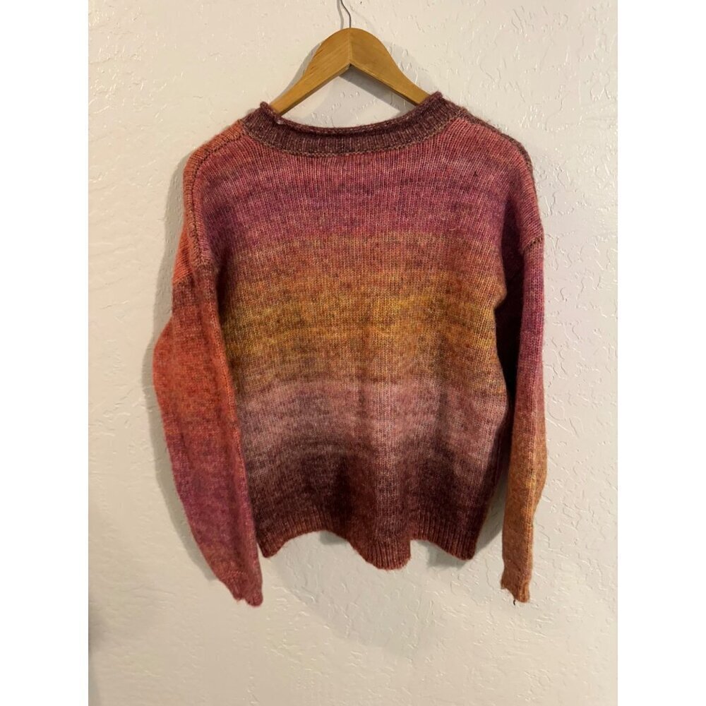 Y NWT Briggs Cozy Vneck Ombré watercolor Long Sleeved Poly/wool Knit Sweater - Picture 10 of 10